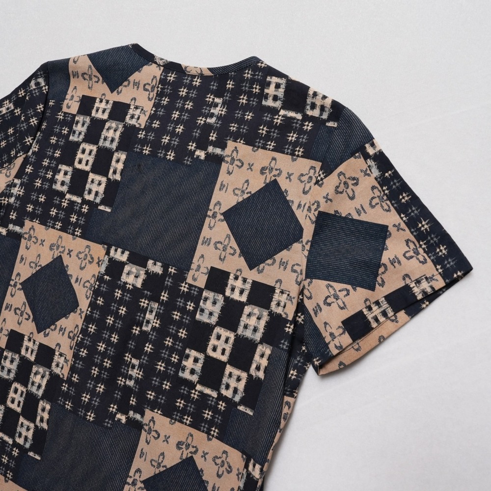 Naturally Yours Hawaii Blouse Small Patchwork Geometric Cotton Top - Picture 13 of 14